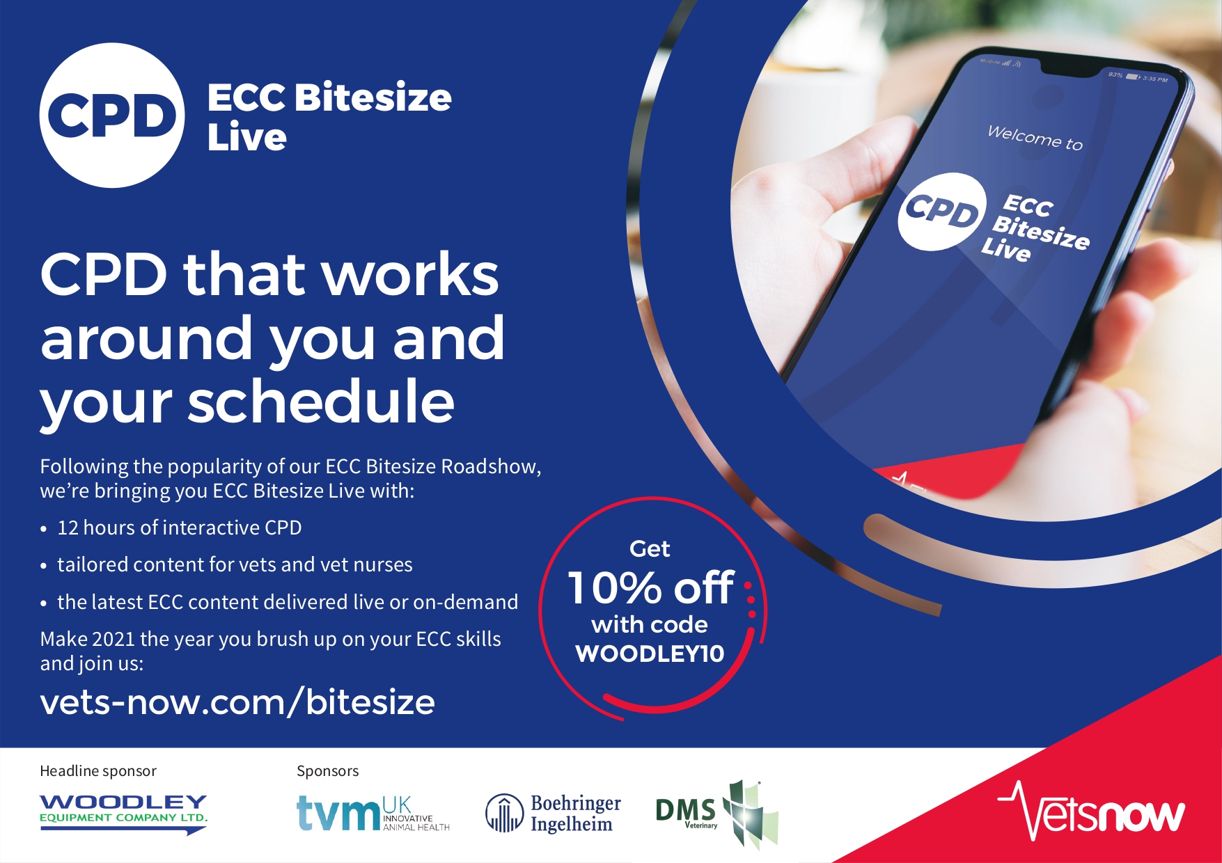 Woodley are proud to be the headline sponsor of Vets Now ECC Bitesize Live CPD